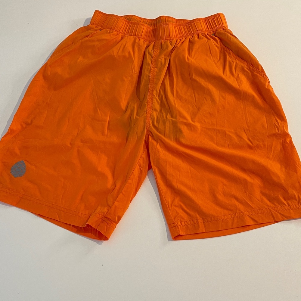 ❤️ Stio Bright Orange Nylon Brief Lined Shorts 7” Inseam Size Medium